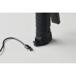 Luz de trabajo aluminio recargable 1200 mAh giratoria 270° color negro vista fotografía