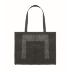 Bolsa de compra de malla RPET con bolsillo frontal 20L color negro quinta vista