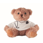 Peluche de poliéster médico con camiseta blanca estampada color blanco