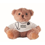 Peluche de poliéster médico con camiseta blanca estampada color blanco vista principal