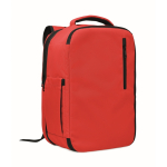 Mochila de cabina de poliéster RPET con correa para trolley 15'' color rojo