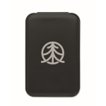 Espejo compacto de PU en estuche plegable para bolso color negro vista principal segunda vista