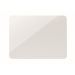 Imán rectangular laminado en PVC para marcaje corporativo color blanco