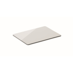 Imán rectangular laminado en PVC para marcaje corporativo color blanco tercera vista