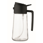 Dispensador de aceite 2 en 1 de vidrio con tapa 450ml color negro