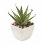 Mini planta artificial de tipo aloe vera para escritorio color blanco