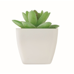 Planta artificial mini en PP tipo suculenta decorativa color blanco segunda vista
