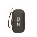 Bolsa organizadora técnica de poliéster 600D con PU color negro vista de impresión