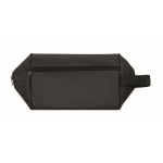 Bolsa neceser de poliéster RPET 600D con asa y cremallera color negro septima vista