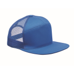 Gorra 7 paneles de algodón con visera plana y malla color azul real