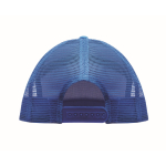 Gorra 7 paneles de algodón con visera plana y malla color azul real tercera vista