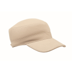 Gorra militar de algodón cepillado con velcro 260 g/m² color beige