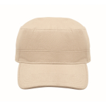 Gorra militar de algodón cepillado con velcro 260 g/m² color beige cuarta vista