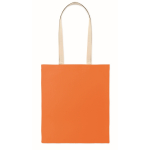 Bolsa de compra de algodón con asas largas 140 g/m² color naranja