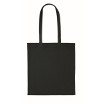 Bolsa de compra de pana poliéster con asas largas 220 g/m² color negro