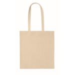 Bolsa de compra de pana poliéster con asas largas 220 g/m² color beige