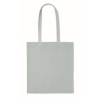 Bolsa de compra de pana poliéster con asas largas 220 g/m² color azul claro tercera vista