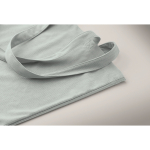 Bolsa de compra de pana poliéster con asas largas 220 g/m² color azul claro vista fotografía tercera vista