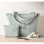 Bolsa grande de pana de poliéster con cremallera 220 g/m² color azul claro vista bodegón principal