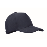 Gorra de pana 5 paneles con cierre ajustable 220 g/m² color azul