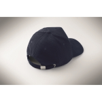 Gorra de pana 5 paneles con cierre ajustable 220 g/m² color azul vista fotografía tercera vista