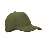 Gorra de pana 5 paneles con cierre ajustable 220 g/m² color verde militar