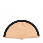 Abanico de madera tipo Schima Superba con 34 varillas color negro vista de impresión