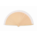 Abanico de madera tipo Schima Superba con 34 varillas color blanco