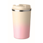 Vaso de acero inoxidable antigoteo con tapa 350ml color rosa