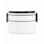 Fiambrera redonda de doble pisos de 250/700 ml y asas color blanco septima vista