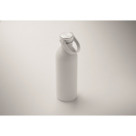 Botella de acero inoxidable con acabado de caucho 500 ml color blanco vista fotografía segunda vista