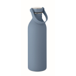 Botella de acero inoxidable con acabado de caucho 500 ml color azul petróleo