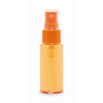 Bote pulverizador corporal con pulsador y tapa 30ml color naranja transparente