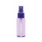 Bote pulverizador corporal con pulsador y tapa 30ml color violeta transparente vista de impresión