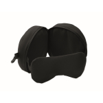 Almohada de viaje 2 en 1 con antifaz incorporado color negro