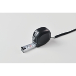 Cinta métrica de plástico reciclado con cinta de acero 5M color negro vista fotografía tercera vista