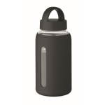 Botella de vidrio borosilicato con funda silicona 600 ml color negro