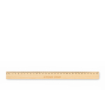 Regla de madera de pino 30 cm con doble escala color madera vista de impresión