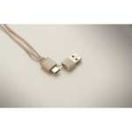 Set de cables en estuche con tapa que sirve como soporte móvil color beige vista fotografía tercera vista