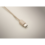 Set de cables en estuche con tapa que sirve como soporte móvil color beige vista fotografía quinta vista