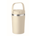 Vaso con asa de acero inoxidable reciclado y doble pared 350 ml color beige