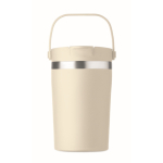 Vaso con asa de acero inoxidable reciclado y doble pared 350 ml color beige octava vista