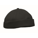 Gorro estilo Docker de algodón con malla y hebilla 260 g/m² color negro