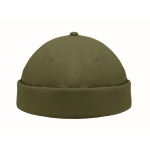Gorro estilo Docker de algodón con malla y hebilla 260 g/m² color verde militar cuarta vista