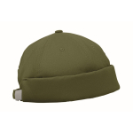 Gorro estilo Docker de algodón con malla y hebilla 260 g/m² color verde militar sexta vista