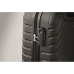 Trolley de plástico rígido con compartimiento principal y 4 ruedas color negro vista fotografía