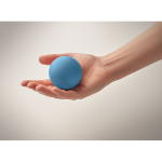 Pelota de goma de rebote alto para regalos corporativos color azul vista fotografía cuarta vista