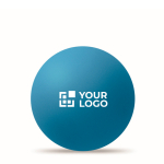 Pelota de goma de rebote alto para regalos corporativos color azul vista de impresión