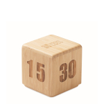 Reloj temporizador de bambú con cuenta atrás digital color madera vista de impresión