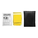 Manta de emergencia impermeable reutilizable con funda RPET color negro tercera vista